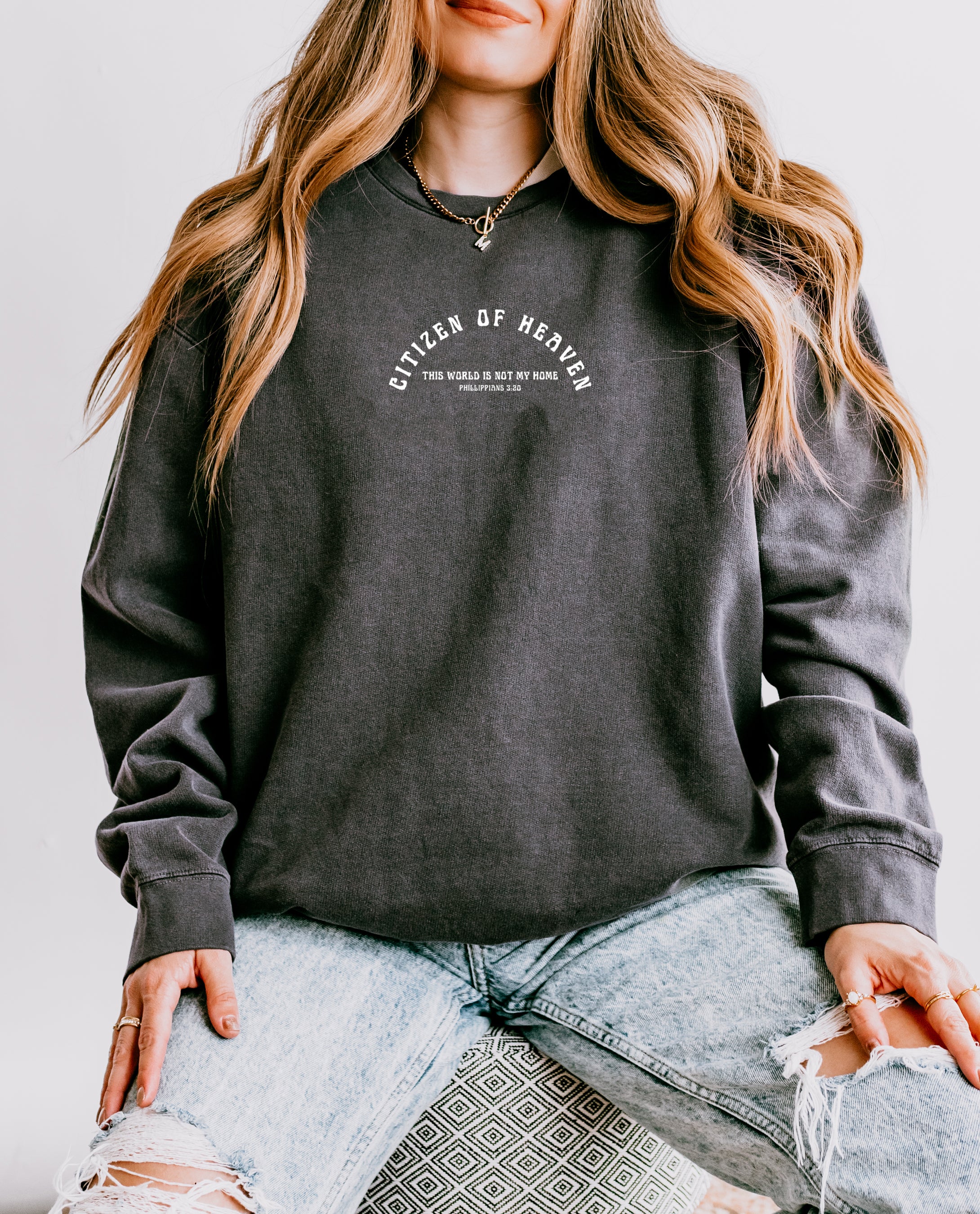 CITIZEN OF HEAVEN (THIS WORLD IS NOT MY HOME) UNISEX SWEATSHIRT - Image 2