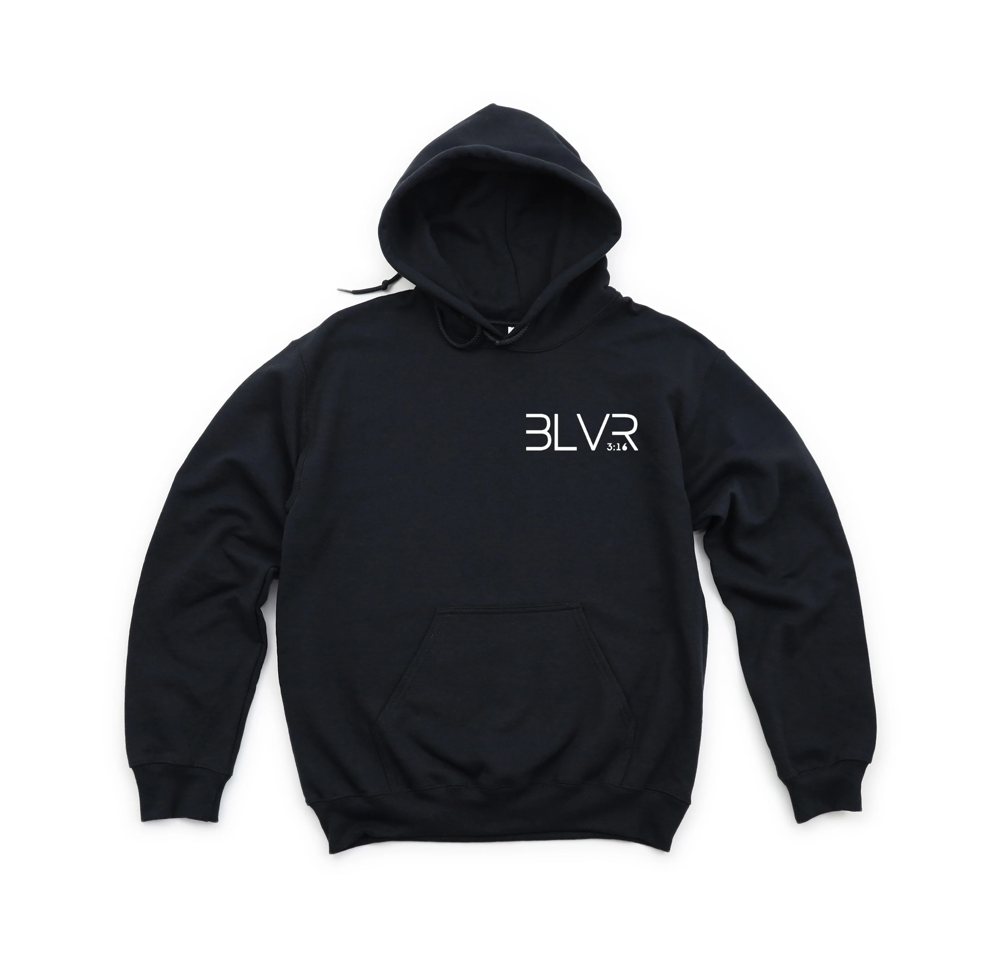 BELIEVER JOHN 3:16 UNISEX BLACK HOODIE - Image 2