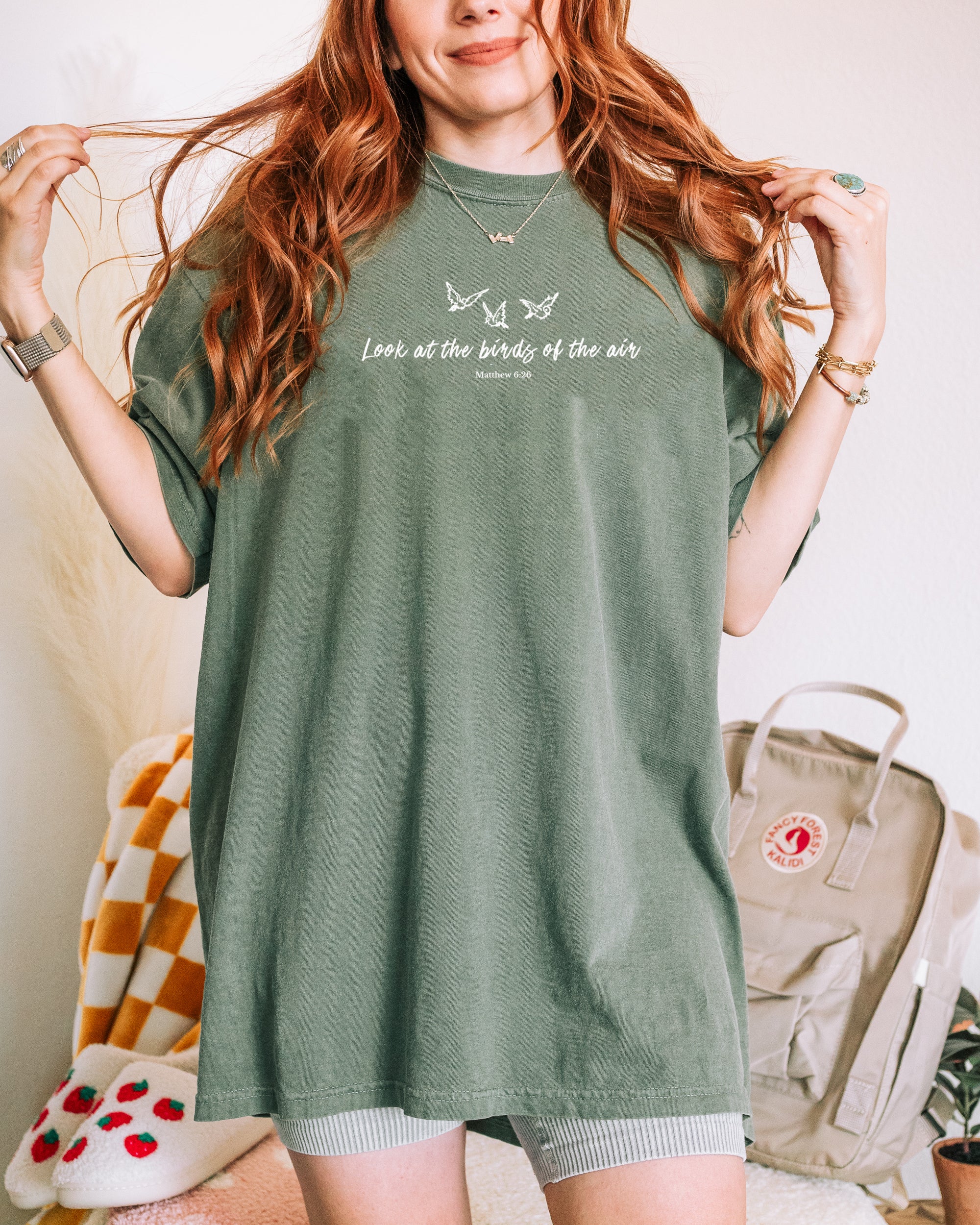 LOOK AT THE BIRDS OF THE AIR UNISEX TEE - Image 4