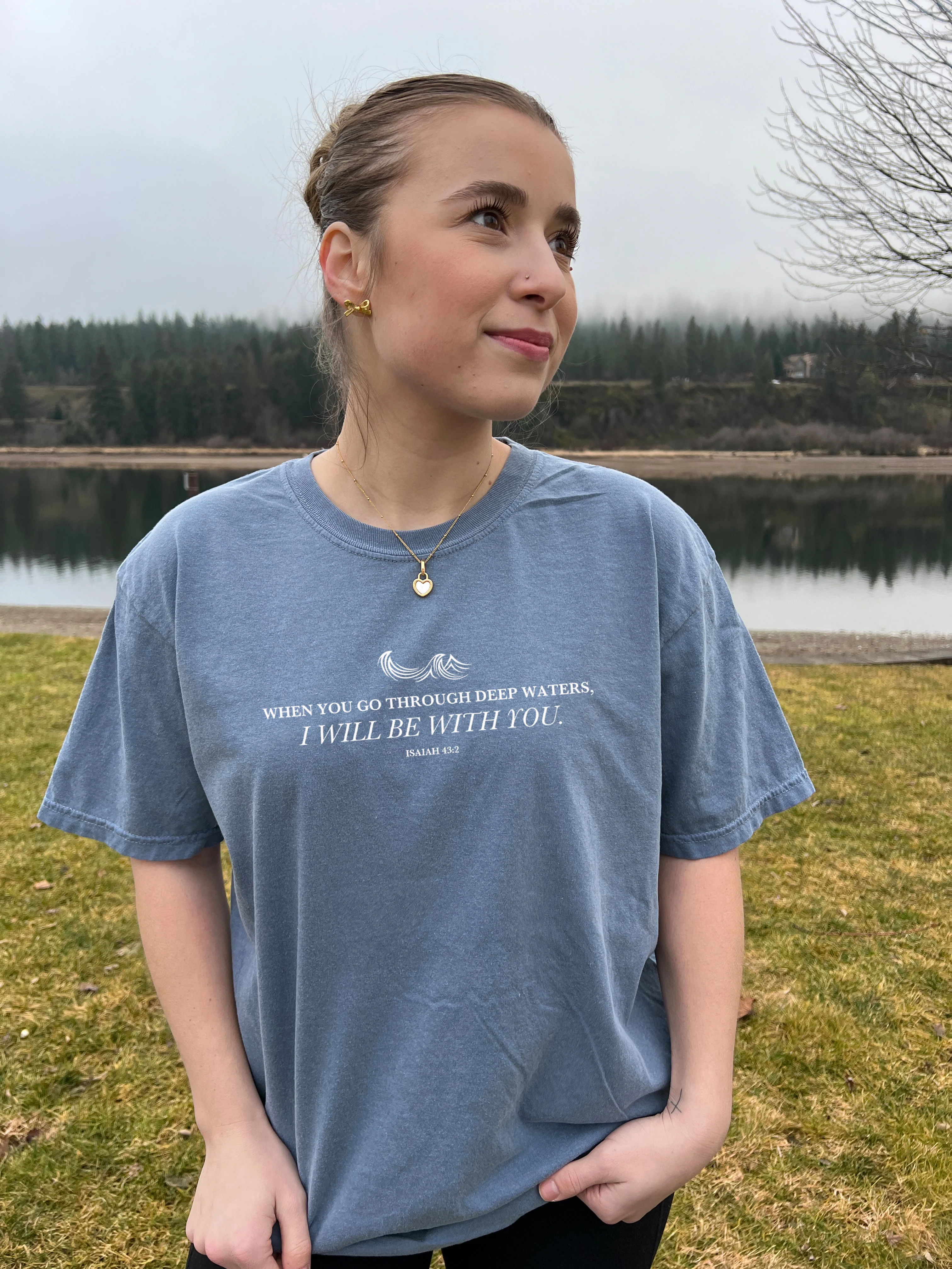 WHEN YOU GO THROUGH DEEP WATERS UNISEX TEE - Image 2