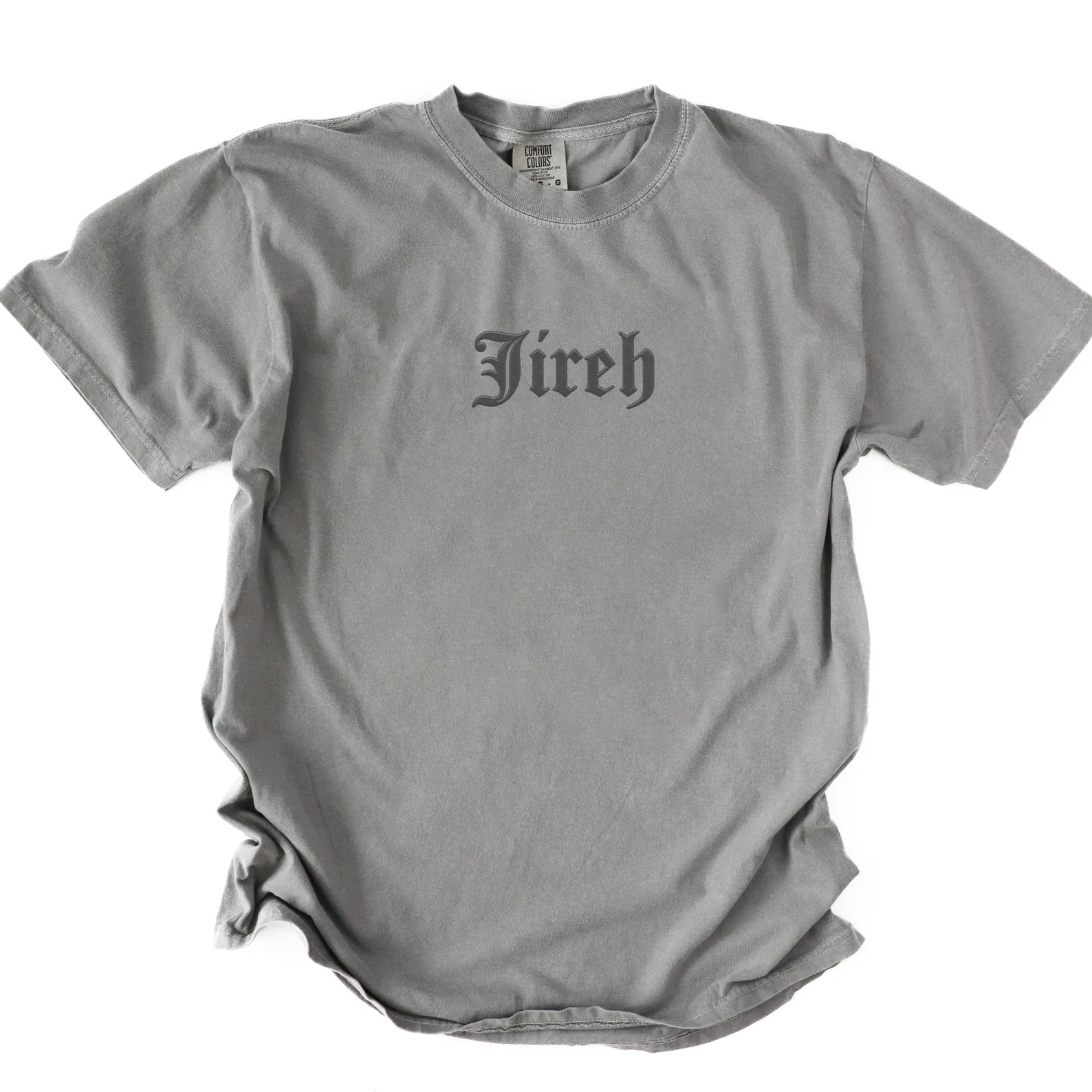 JIREH UNISEX GREY TEE (PUFFED DESIGN) - Image 3