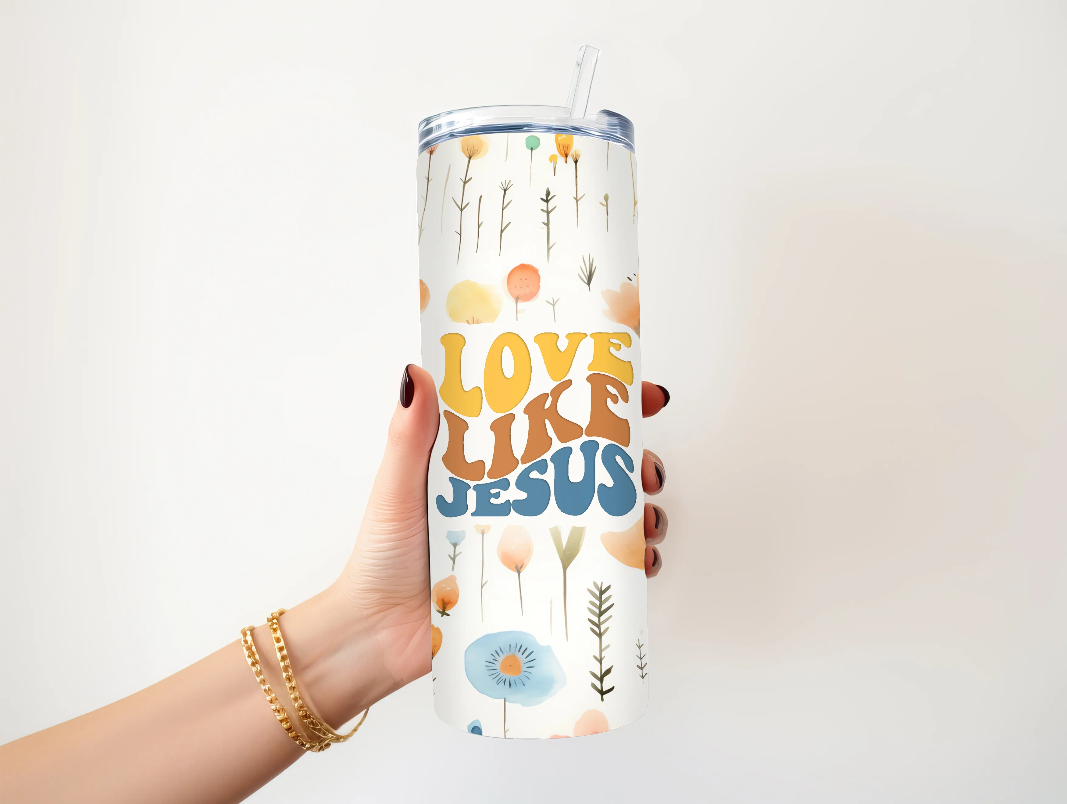 LOVE LIKE JESUS 20 OZ. SKINNY STAINLESS STEEL TUMBLER - Image 2