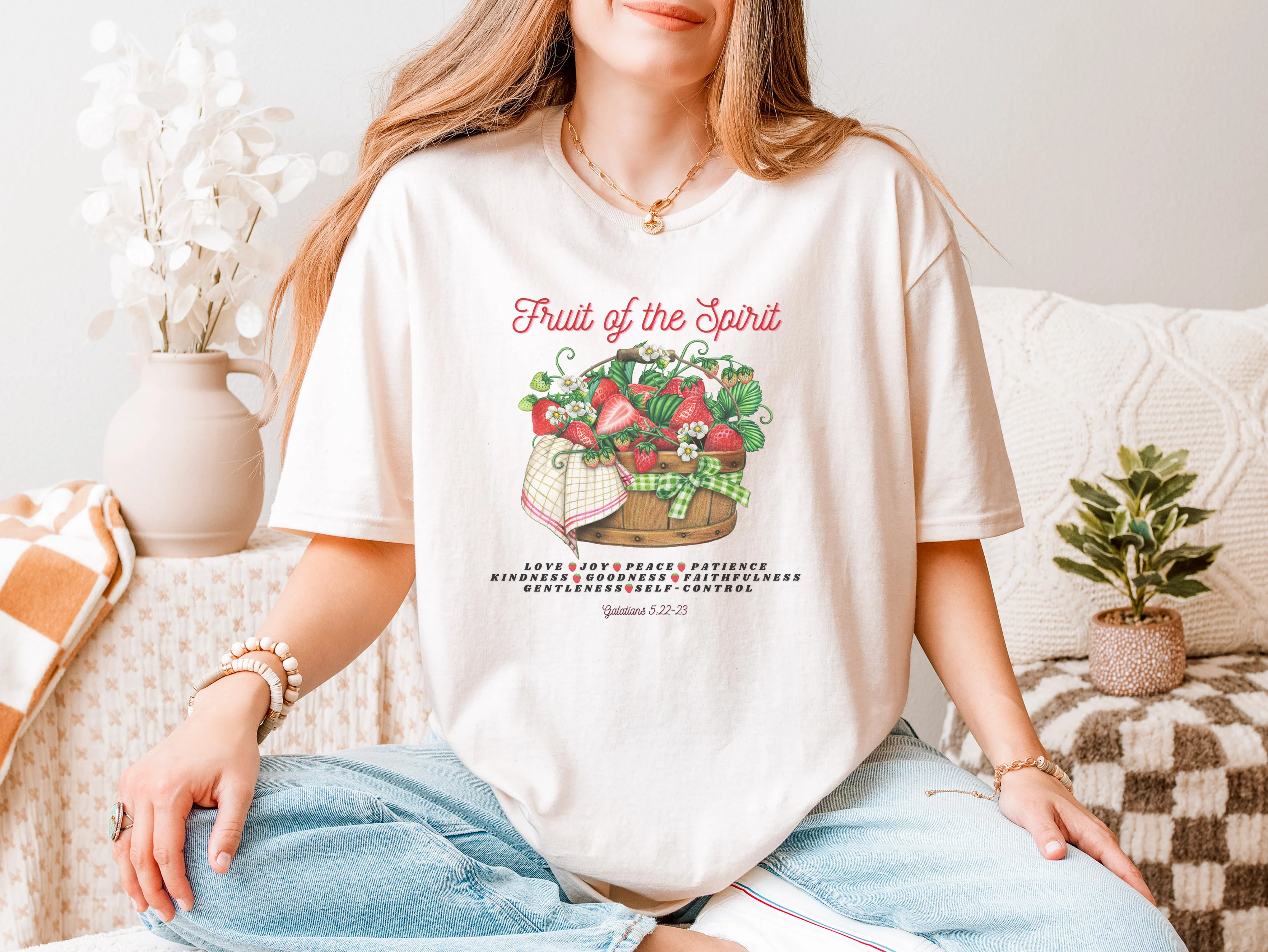 FRUIT OF THE SPIRIT STRAWBERRY BASKET UNISEX TEE