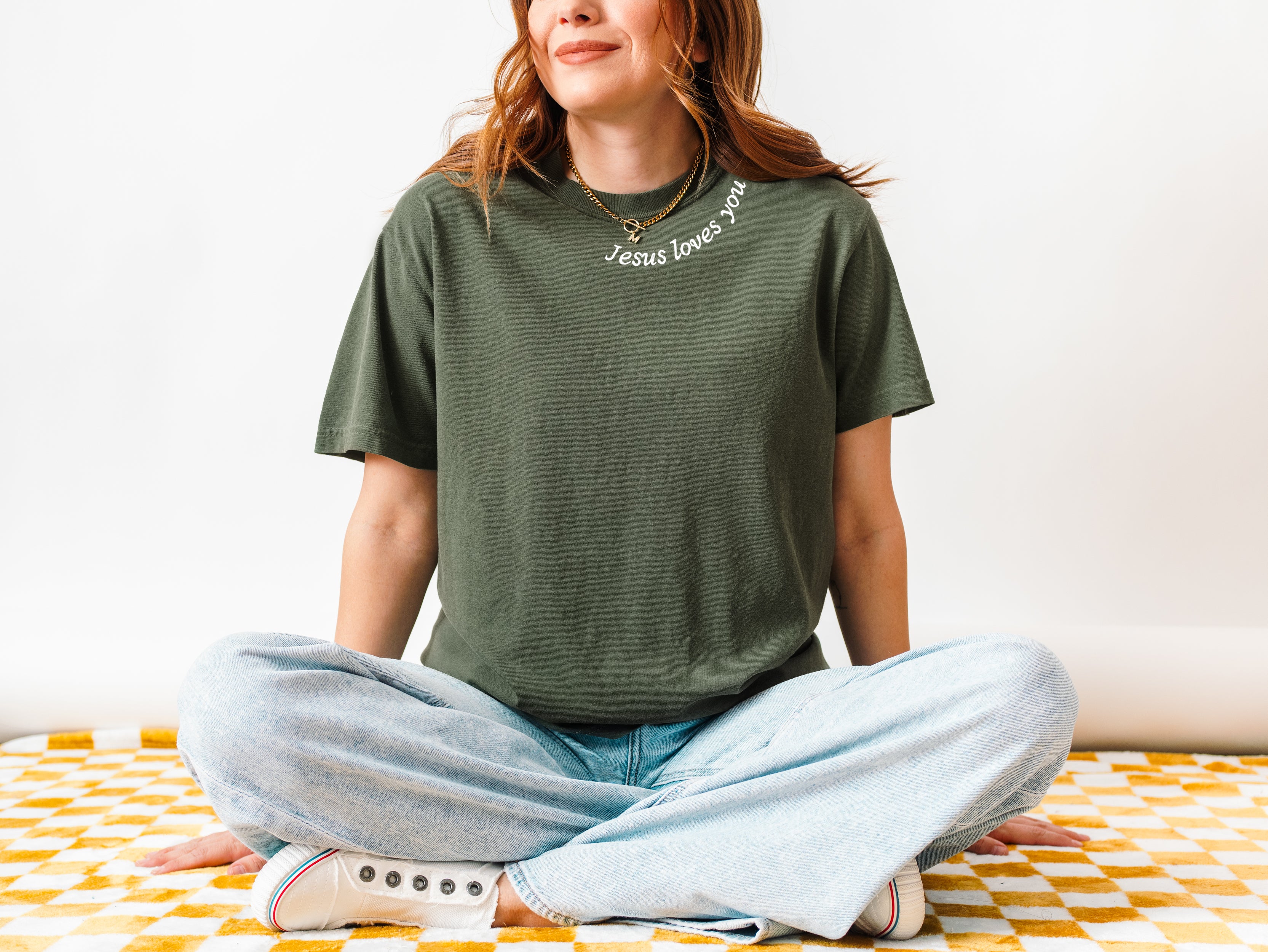 JESUS LOVES YOU AROUND THE NECK UNISEX TEE - Image 3