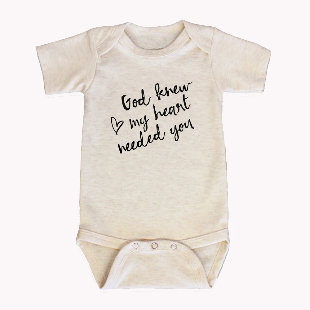 "GOD KNEW MY HEART NEEDED YOU" BODYSUIT IN OATMEAL - Image 2