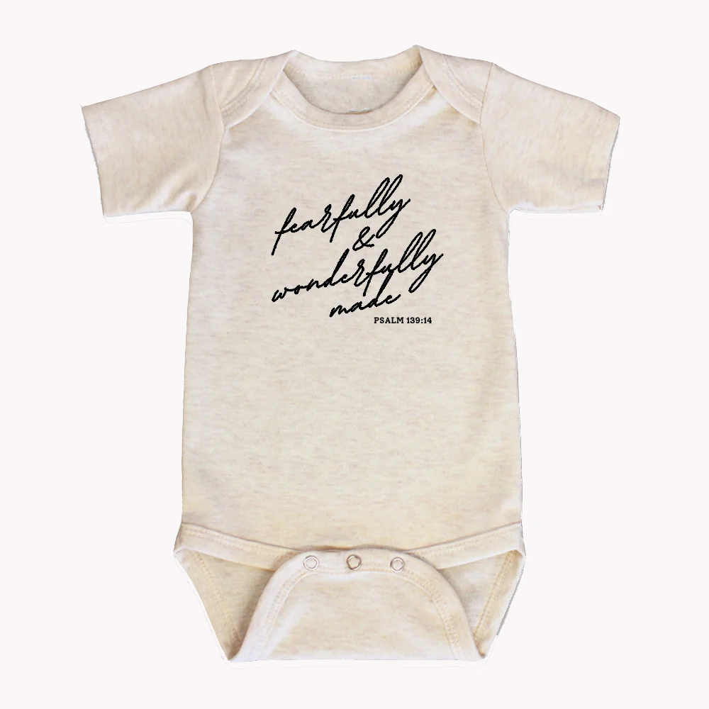 "FEARFULLY AND WONDERFULLY MADE" BODYSUIT IN OATMEAL - Image 2