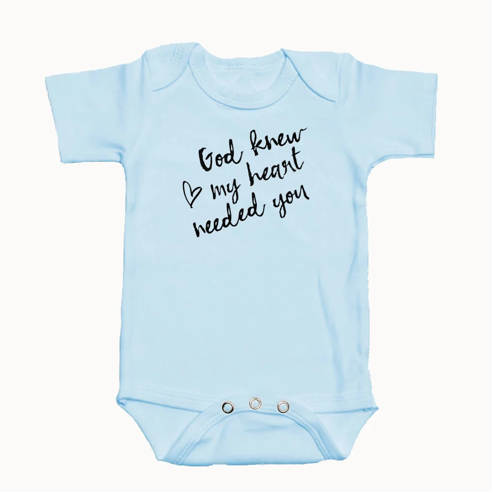 "GOD KNEW MY HEART NEEDED YOU" BODYSUIT IN BLUE - Image 2