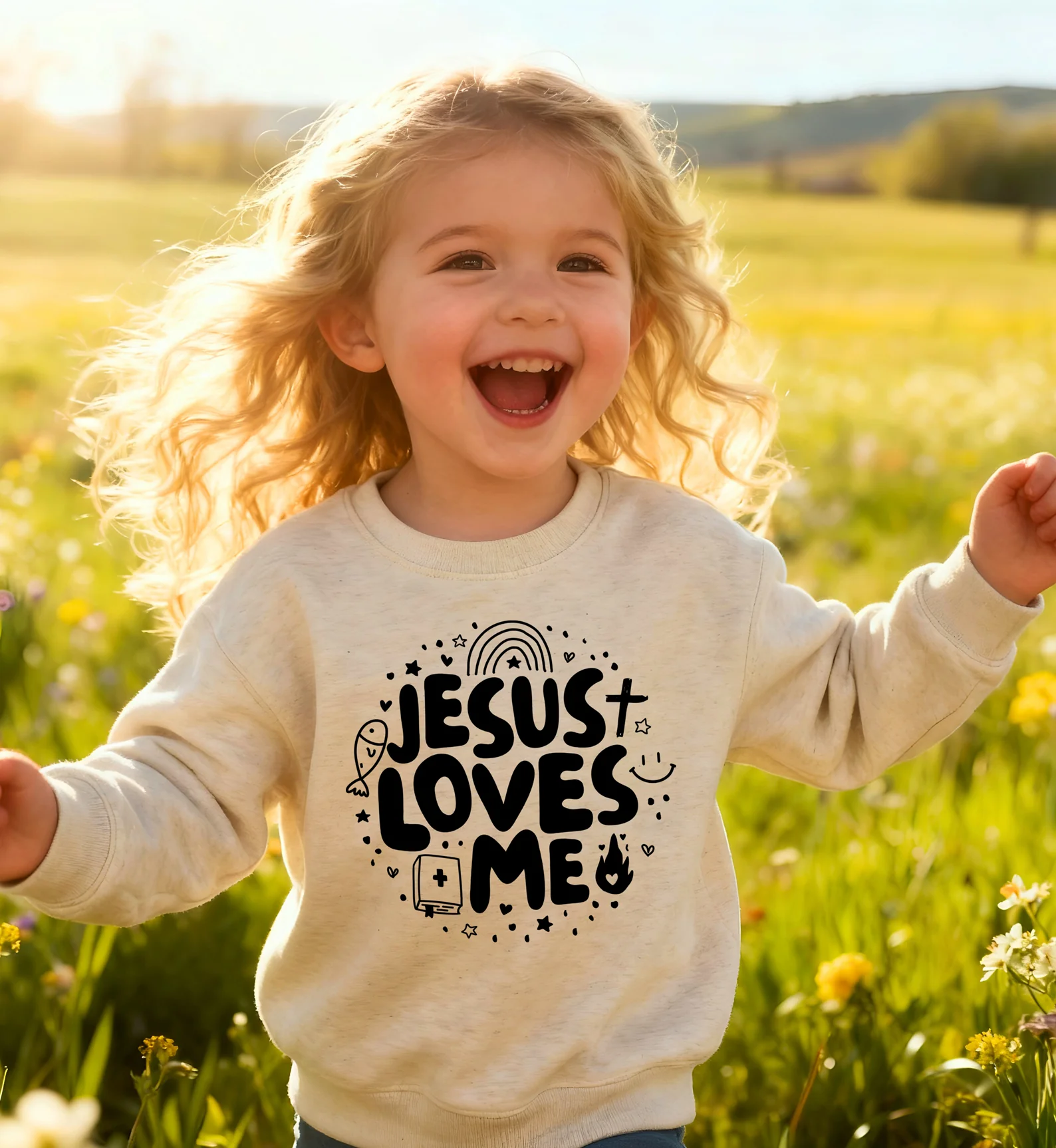 JESUS LOVES ME TODDLER SWEATSHIRT - Image 2