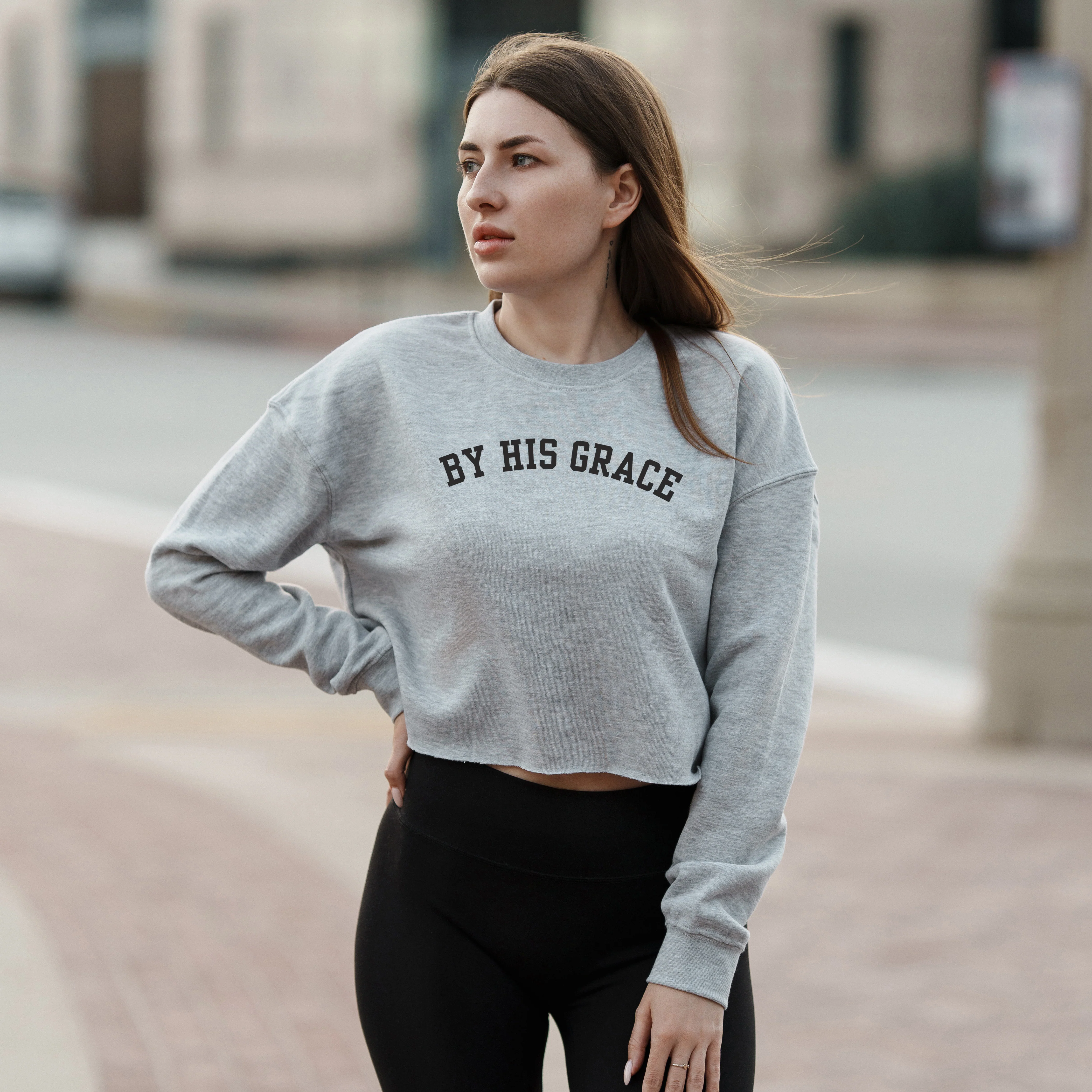 BY HIS GRACE PUFFY WOMEN'S CROPPED SWEATSHIRT - Image 3